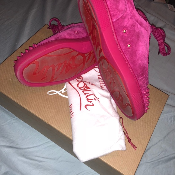Pink Suede Louis Junior Spikes Sneakers - Picture 5 of 7
